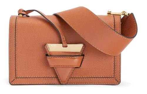 LOEWE Barcelona Soft Grain Calfskin Messenger Bag, Handheld, Shoulder Bag, Crossbody Bag Women's Tan