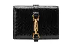 GUCCI Jackie 1961 Python Skin Clutch Wallet, Card Holder Small Women's Black