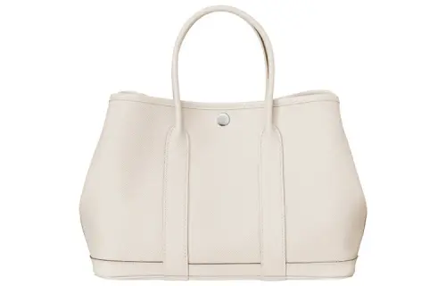 HERMES Garden Party Epsom Leather Handbag 30 Women's 10 Craie Milkshake White