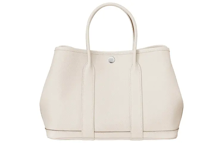 HERMES Garden Party Epsom Leather Handbag 30 Women's 10 Craie Milkshake White
