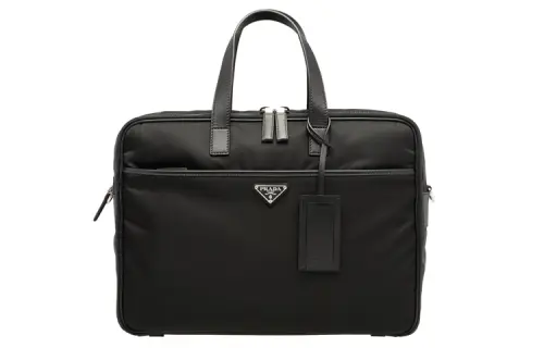 PRADA Nylon With Leather Briefcase, Laptop Bag, One Shoulder Handbag, Crossbody Bag Men's Black