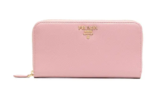 PRADA Saffiano Calfskin Wallet Women's Pink