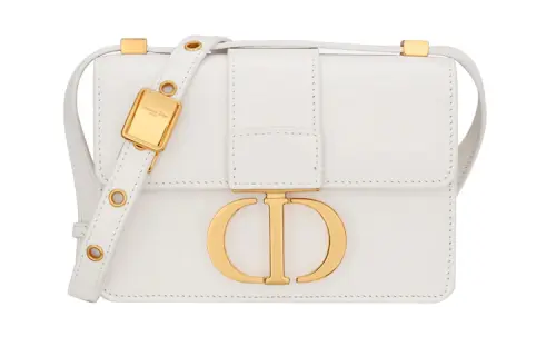 DIOR 30 Montaigne Cow Leather Box Bag, Shoulder Bag, Crossbody Bag Extra Mini Women's Milk White