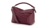 LOEWE Puzzle Cow Leather Geometric Bag, Puzzle Bag, Shoulder Bag, Crossbody Bag, Handbag Large Men's Burgundy