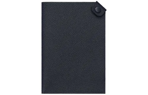 HERMES Tarmac Cow Leather Wallet Women's Indigo