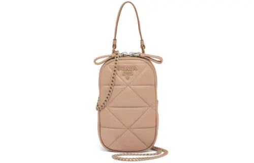 PRADA Cow Leather Handbag Mini Women's Nude Pink