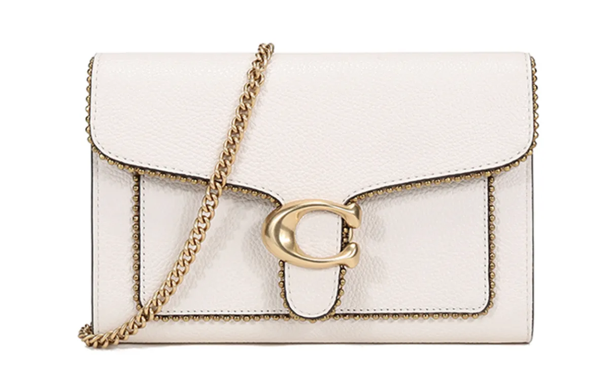 COACH Tabby Pebbled Leather Crossbody Bags Small Women's Chalk White