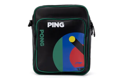Li Ning Microfiber Synthetic Leather Shoulder Bag Unisex Black