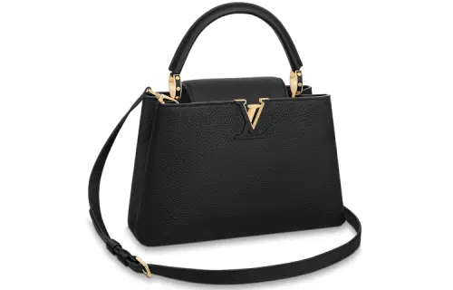 LOUIS VUITTON Top Handle Capucines Taurillon Pm Noir Black