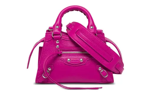 Balenciaga Cow Leather Shopping Bag, Shoulder Bag Women's Fuchsia