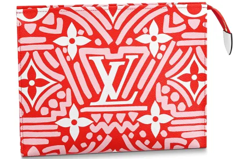 LOUIS VUITTON Coated Canvas Clutch Toiletry Bag, Toiletry Bag Women's Red