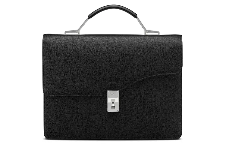 DIOR Grained Calfskin Briefcase, Handbag Small Men's Black