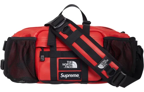 Supreme X The North Face/THE NORTH FACE Leather Crossbody Bag Sling Bag Regular Unisex Red