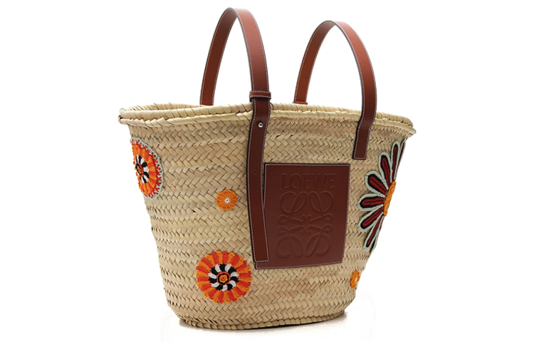 Женская сумка LOEWE Logo Tote (бежевая) — фото 2