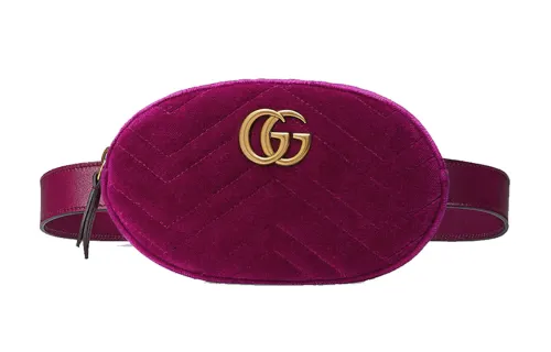 GUCCI GG Marmont Velvet Sling Bag, Fanny Pack Regular Women's Fuchsia