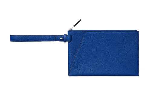 HERMES Cabavertige Cow Leather Clutch Men's Royal Blue