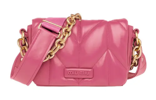 MIU MIU Soft Sheepskin Leather Crossbody Bag, Shoulder Bag Women's Geranium Pink