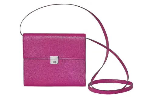 HERMES Clic Mysore Goat Skin Handheld Shoulder Bag, Crossbody Bag Women's 9I Magnolia Mulan Pink