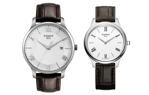 TISSOT Junya Collection Quartz Movement Unisex Watch 42mm White Dial Stainless Steel Case Leather Strap