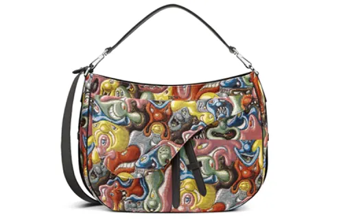 DIOR Kenny Scharf Collaboration Saddle Jacquard Saddle Bag, Crossbody Handbag, Shoulder Bag Men's Multicolor