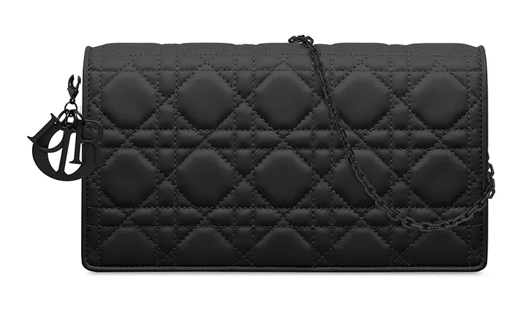 DIOR Lady Dior Matte Cowhide Handbag, Crossbody Bag, Clutch, Shoulder Bag Women's Black