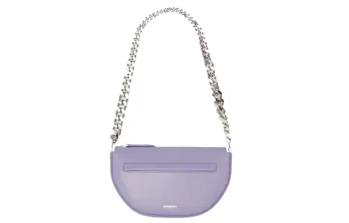Burberry Leather Shoulder Bag, Crescent Bag, Shoulder Bag, Handbag Mini Women's Soft Purple