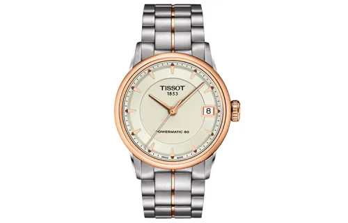 TISSOT Tissot, mechanical mechanism, swiss watch, steel belt, women's watch, yellow dial, case stainless steel, watch strap, Switzerland, 33mm