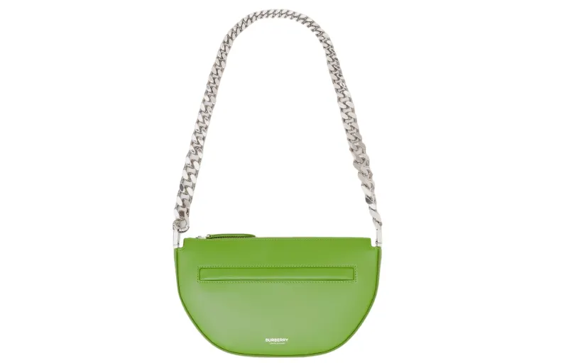 Burberry Leather One Shoulder Handbag Mini Women's Bright Green