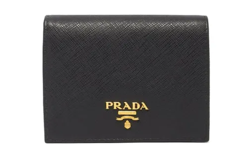 PRADA Saffiano Leather Wallet Women's Black
