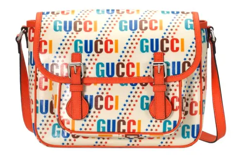 GUCCI Canvas With Leather Messenger Bag, Crossbody Bag, Shoulder Bag Kids'