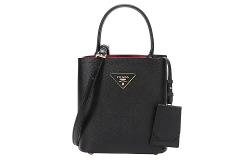 PRADA Saffiano Leather Material Handbag, Crossbody Bag Regular Women's Black