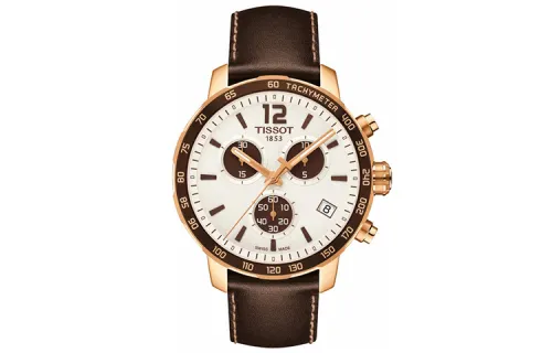 TISSOT Quartz Movement Men's Watches Watch 42mm White Dial Stainless Steel 18K Rose Gold Watch Case