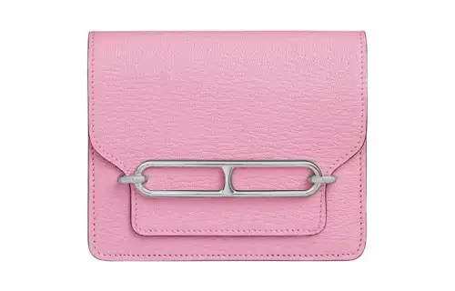 HERMES Roulis Sheepskin Wallet Women's X9 Mallow Purple