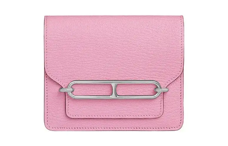 HERMES Roulis Sheepskin Wallet Women's X9 Mallow Purple