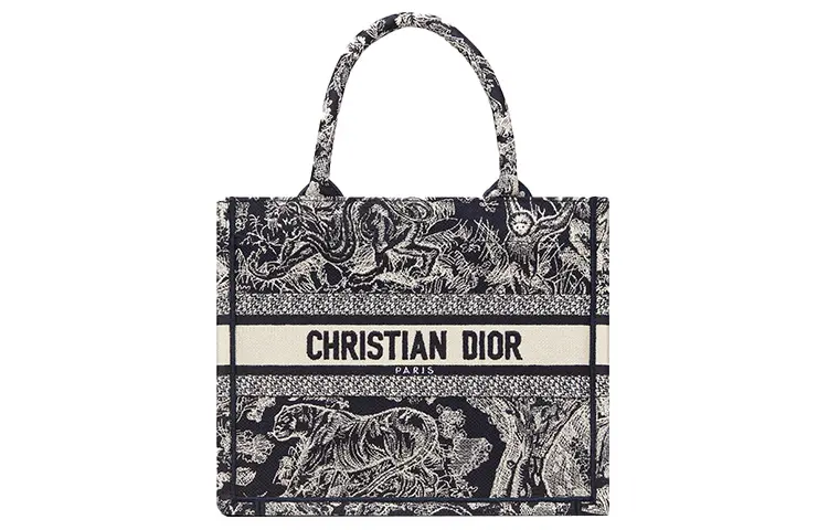 DIOR Small DIOR Book Tote Bag Toile De Jouy Reverse Embroidery