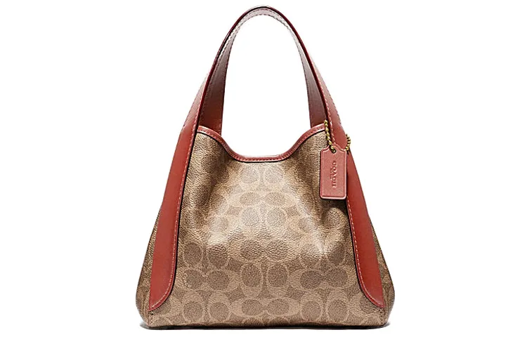 COACH Hadley Coated Canvas With Leather Handbag Medium Women's Old Rose & Yellow & Rusty