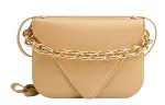Bottega Veneta Calfskin Envelope Bag, Crossbody Bag Women's Almond