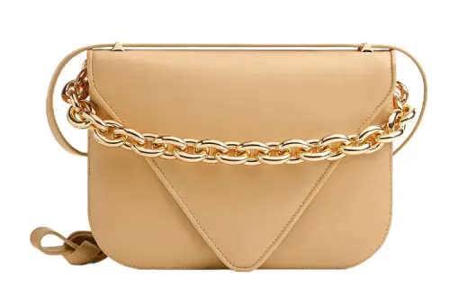 Bottega Veneta Calfskin Envelope Bag, Crossbody Bag Women's Almond