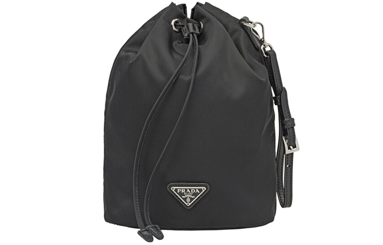 PRADA Brand Logo Nylon Makeup Bag Shoulder Bag Unisex Black