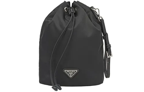 PRADA Brand Logo Nylon Makeup Bag Shoulder Bag Unisex Black