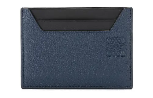 LOEWE Cow Leather Card Holder Card Holder Men's Marine Blue Black