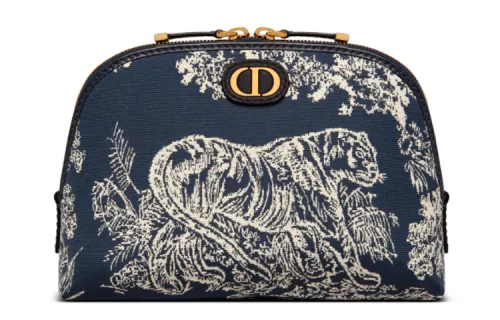 DIOR 30 Montaigne Technical Fabric Storage Bag Clutch Makeup Bag Medium Women's Blue