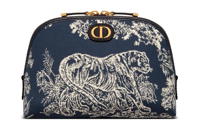 DIOR 30 Montaigne Technical Fabric Storage Bag Clutch Makeup Bag Medium Women's Blue