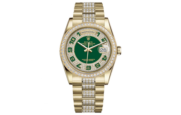 ROLEX Week type Calendar Automatic Mechanical Movement Men's Watches Watch 36mm Green Dial Gold Strap