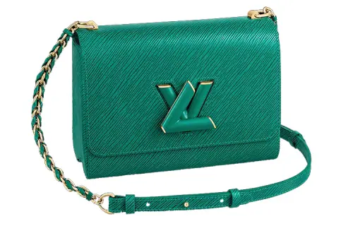 LOUIS VUITTON Twist Leather Handbag, Crossbody Bag, Shoulder Bag Women's Emerald Green
