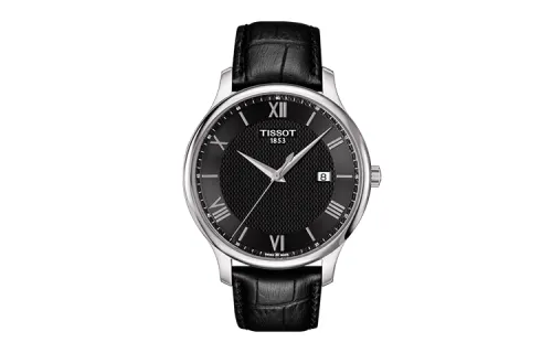 TISSOT Junya Collection Quartz Movement Men's Watches Watch 42mm Black Dial Stainless Steel Case Leather Strap