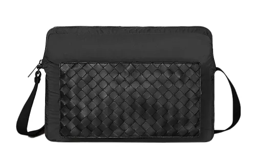 Bottega Veneta Sheepskin Messenger Bag, Shoulder Bag Men's Black