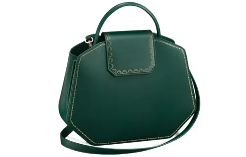 CARTIER Guirlande Calfskin Handbag Small Women's Green
