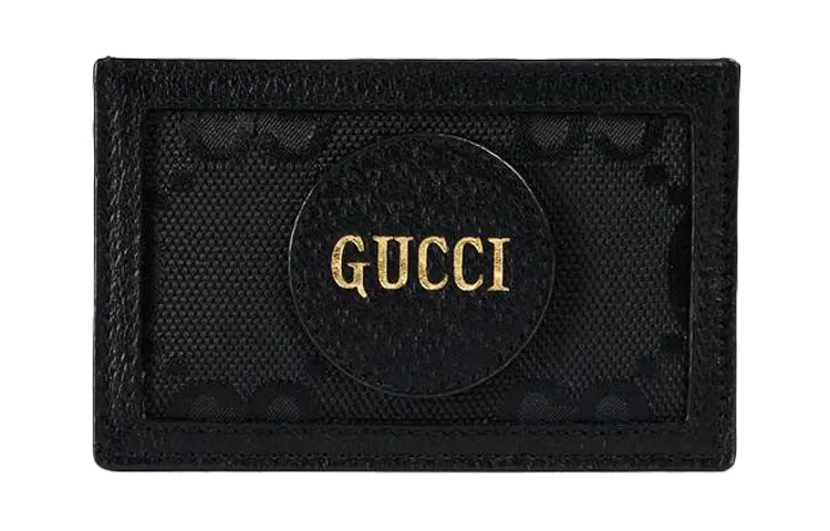 GUCCI Nylon With Leather Card Holder Card Holder Unisex Black