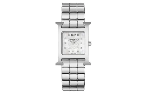 HERMES Heure H Collection Wrist Watches Quartz Movement Stainless Steel Strap White Dial Women's Watch W053014WW00